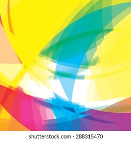 Abstract background created with colorful wavy stripes. Vector