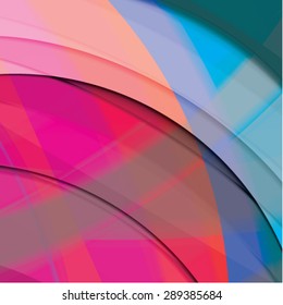 Abstract background created with colorful wavy stripes. Vector