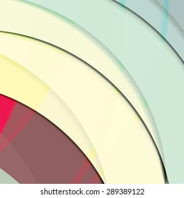 Abstract background created with colorful wavy stripes. Vector