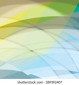 Abstract background created with colorful wavy stripes. Vector