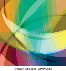 Abstract background created with colorful wavy stripes. Vector