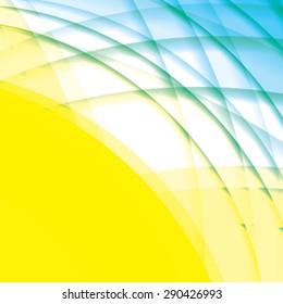 Abstract background created with colorful wavy stripes. Vector
