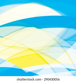 Abstract background created with colorful wavy stripes. Vector