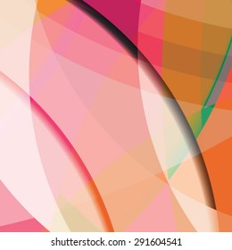 Abstract background created with colorful wavy stripes. Vector