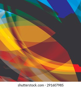 Abstract background created with colorful wavy stripes. Vector