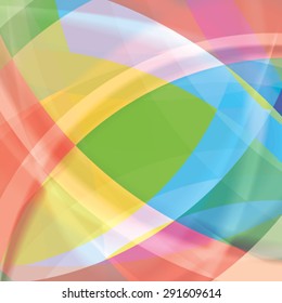 Abstract background created with colorful wavy stripes. Vector