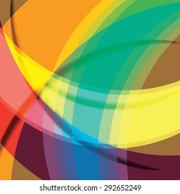 Abstract background created with colorful wavy stripes. Vector