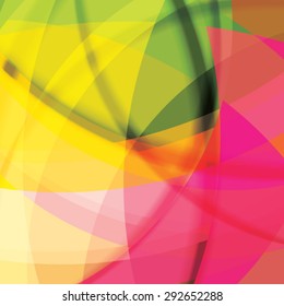 Abstract background created with colorful wavy stripes. Vector