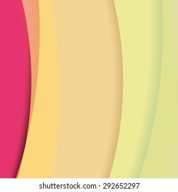Abstract background created with colorful wavy stripes. Vector