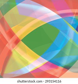 Abstract background created with colorful wavy stripes. Vector