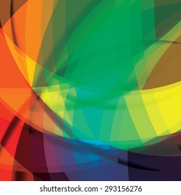Abstract background created with colorful wavy stripes. Vector