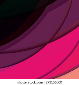Abstract background created with colorful wavy stripes. Vector