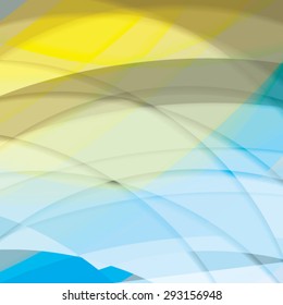Abstract background created with colorful wavy stripes. Vector
