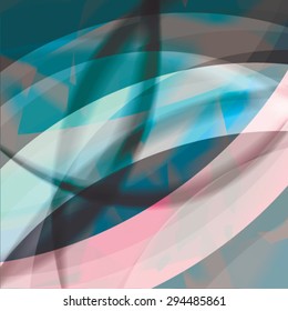 Abstract background created with colorful wavy stripes. Vector