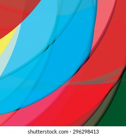 Abstract background created with colorful wavy stripes. Vector