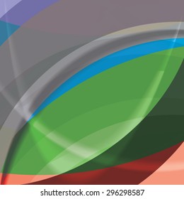 Abstract background created with colorful wavy stripes. Vector