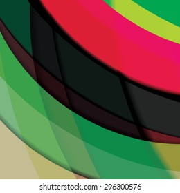 Abstract background created with colorful wavy stripes. Vector
