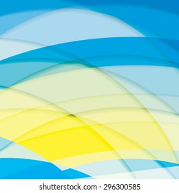 Abstract background created with colorful wavy stripes. Vector