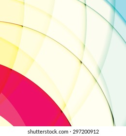 Abstract background created with colorful wavy stripes. Vector