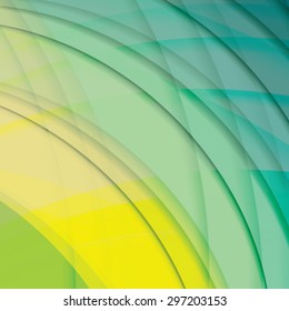 Abstract background created with colorful wavy stripes. Vector