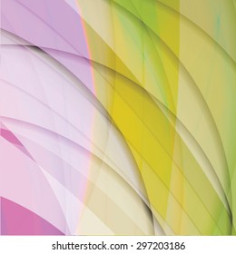 Abstract background created with colorful wavy stripes. Vector