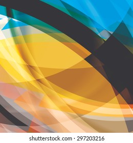 Abstract background created with colorful wavy stripes. Vector