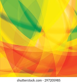 Abstract background created with colorful wavy stripes. Vector
