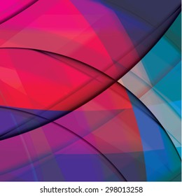Abstract background created with colorful wavy stripes. Vector