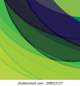 Abstract background created with colorful wavy stripes. Vector