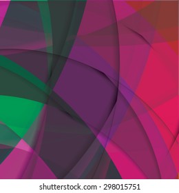 Abstract background created with colorful wavy stripes. Vector