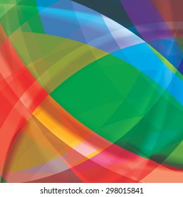 Abstract background created with colorful wavy stripes. Vector