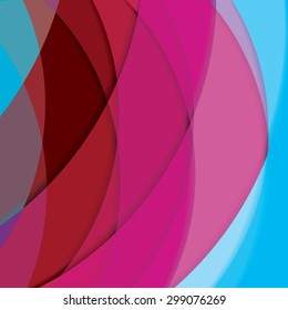 Abstract background created with colorful wavy stripes. Vector