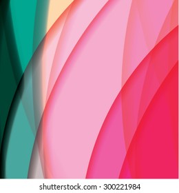 Abstract background created with colorful wavy stripes. Vector