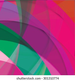 Abstract background created with colorful wavy stripes. Vector