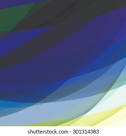 Abstract background created with colorful wavy stripes. Vector