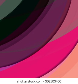 Abstract background created with colorful wavy stripes. Vector