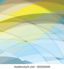 Abstract background created with colorful wavy stripes. Vector