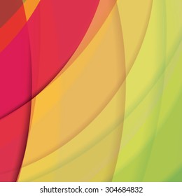 Abstract background created with colorful wavy stripes. Vector