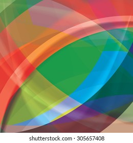Abstract background created with colorful wavy stripes. Vector