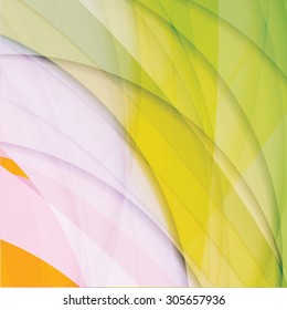 Abstract background created with colorful wavy stripes. Vector