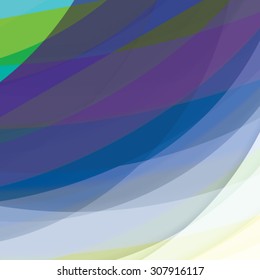 Abstract background created with colorful wavy stripes. Vector