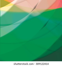 Abstract background created with colorful wavy stripes. Vector