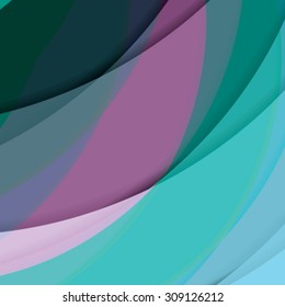 Abstract background created with colorful wavy stripes. Vector