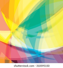 Abstract background created with colorful wavy stripes. Vector