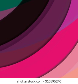 Abstract background created with colorful wavy stripes. Vector
