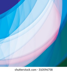 Abstract background created with colorful wavy stripes. Vector