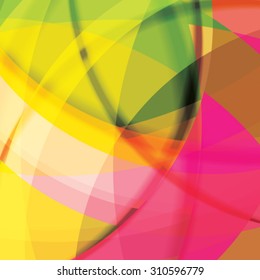 Abstract background created with colorful wavy stripes. Vector