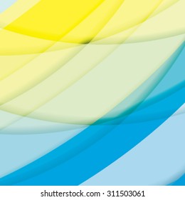 Abstract background created with colorful wavy stripes. Vector