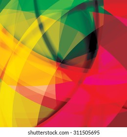 Abstract background created with colorful wavy stripes. Vector