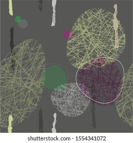 Abstract background created in linear and stained colors and bright colored shapes that stand out. Abstract graphical seamless pattern.